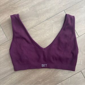 SET Active Plum Sporty Dip Bra